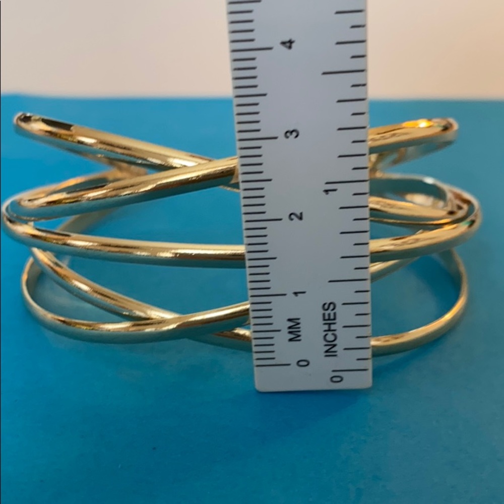 Gold-tone Criss-Cross Cuff - Picture 3 of 3